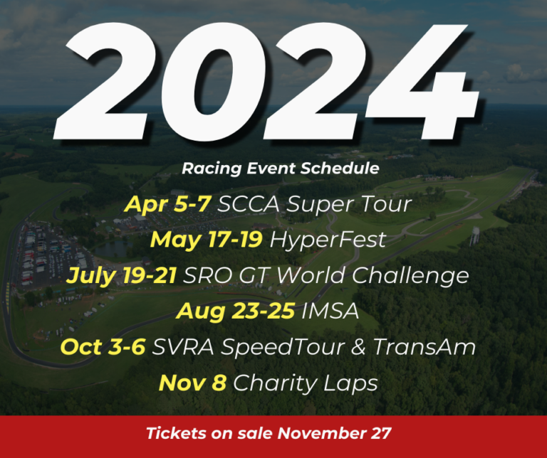 2024 Racing Schedule Release Virginia International Raceway