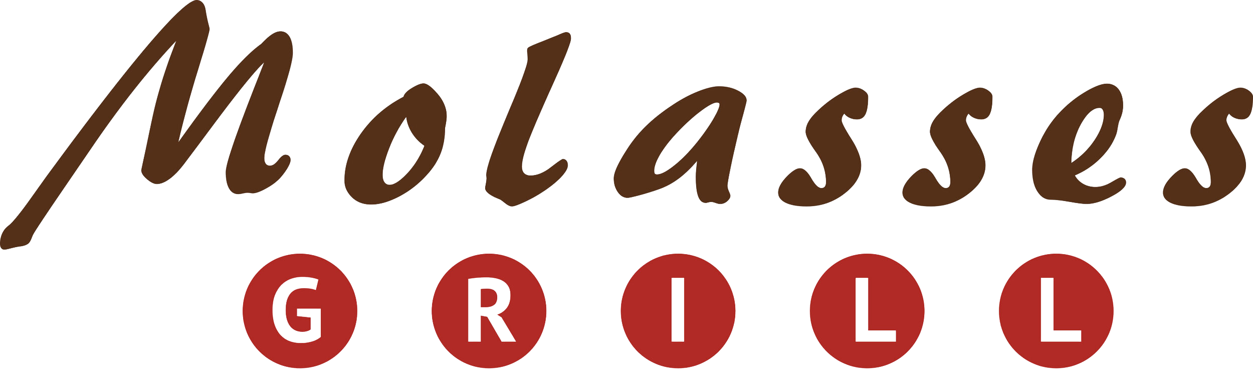 Brown and Red Molasses Grill Restaurant logo