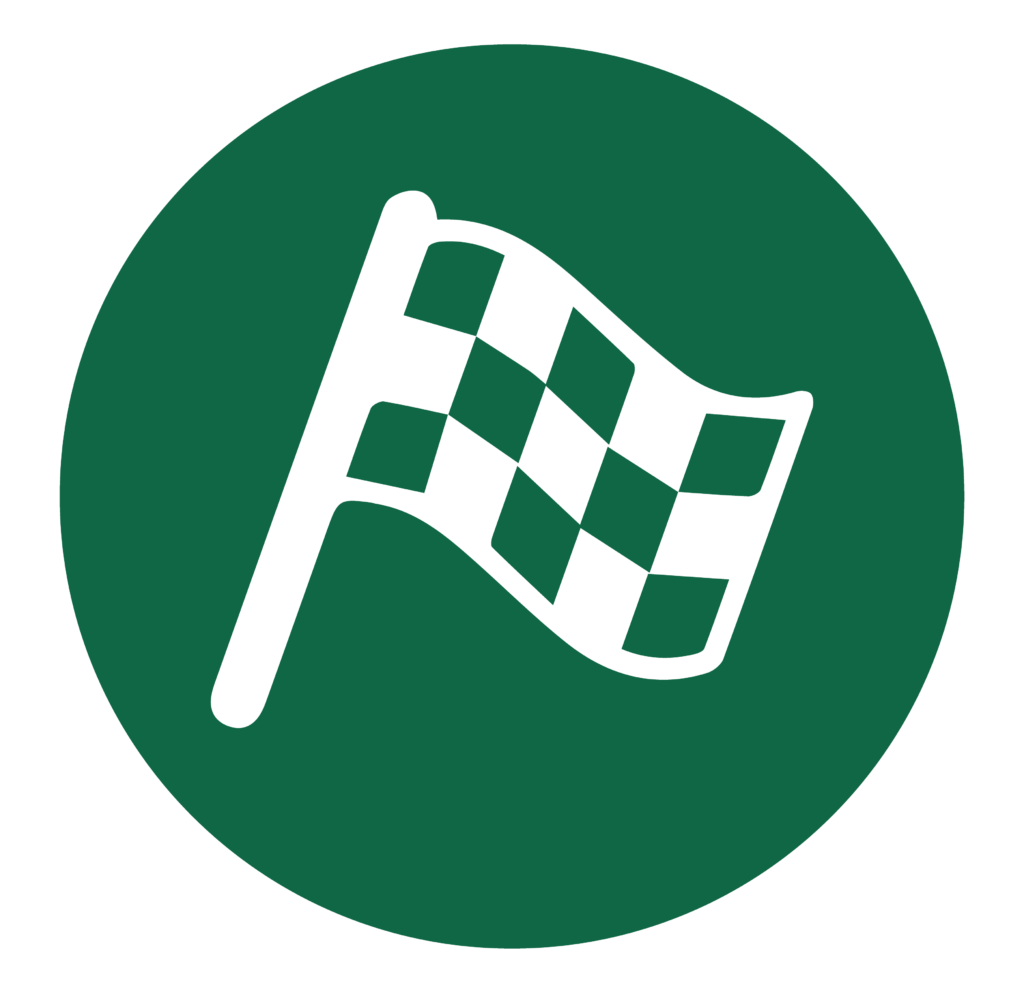 Green icon with checkered flag