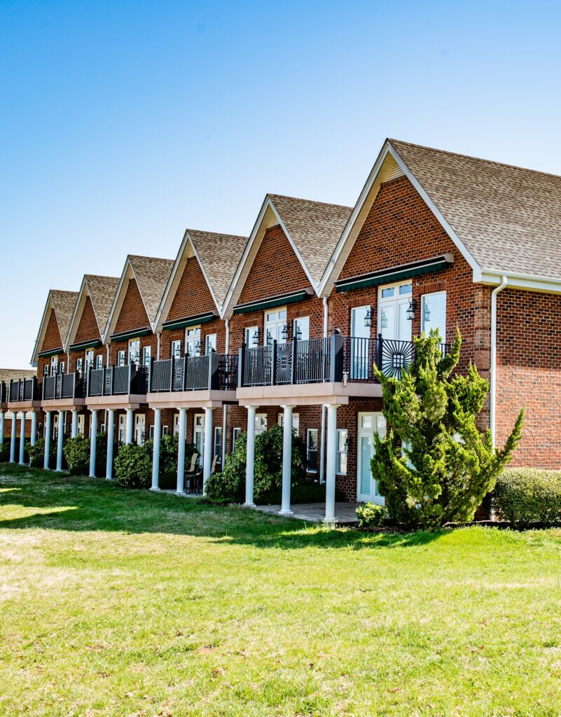 Outside shot of Brick townhomes at VIR Villas at South Bend