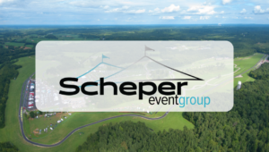 VIR aerial with Scheper event logo