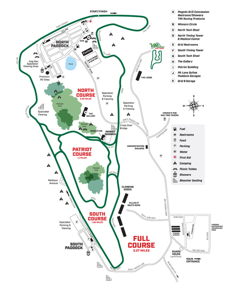 VIR full track map with configurations and key for buildings