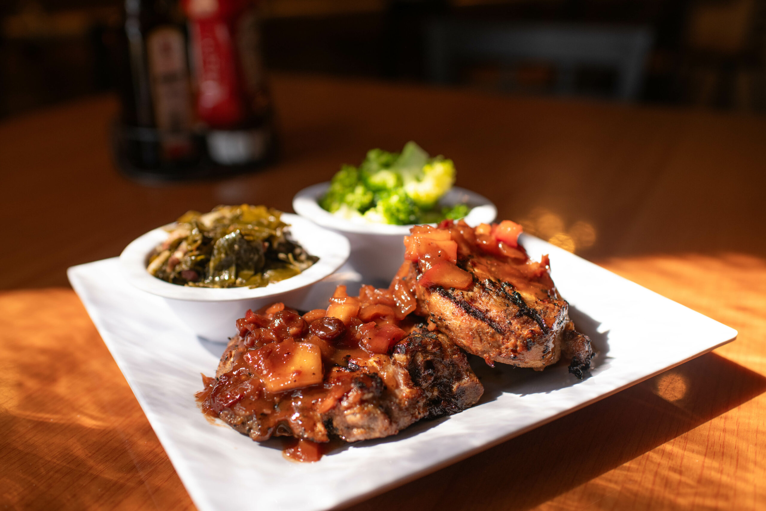 Oak Tree Tavern Pork Chops and sides
