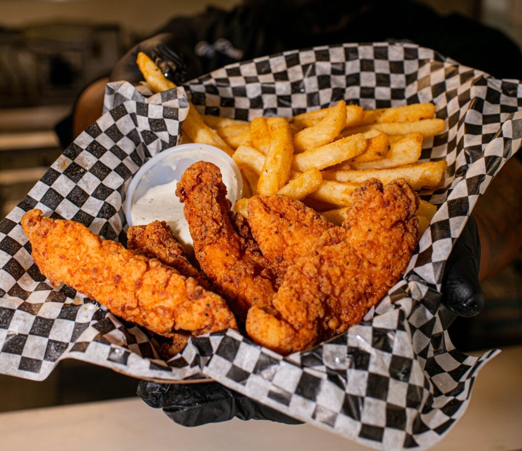 Pagoda GRill Chicken Tenders and FRies Hot Delicious Food